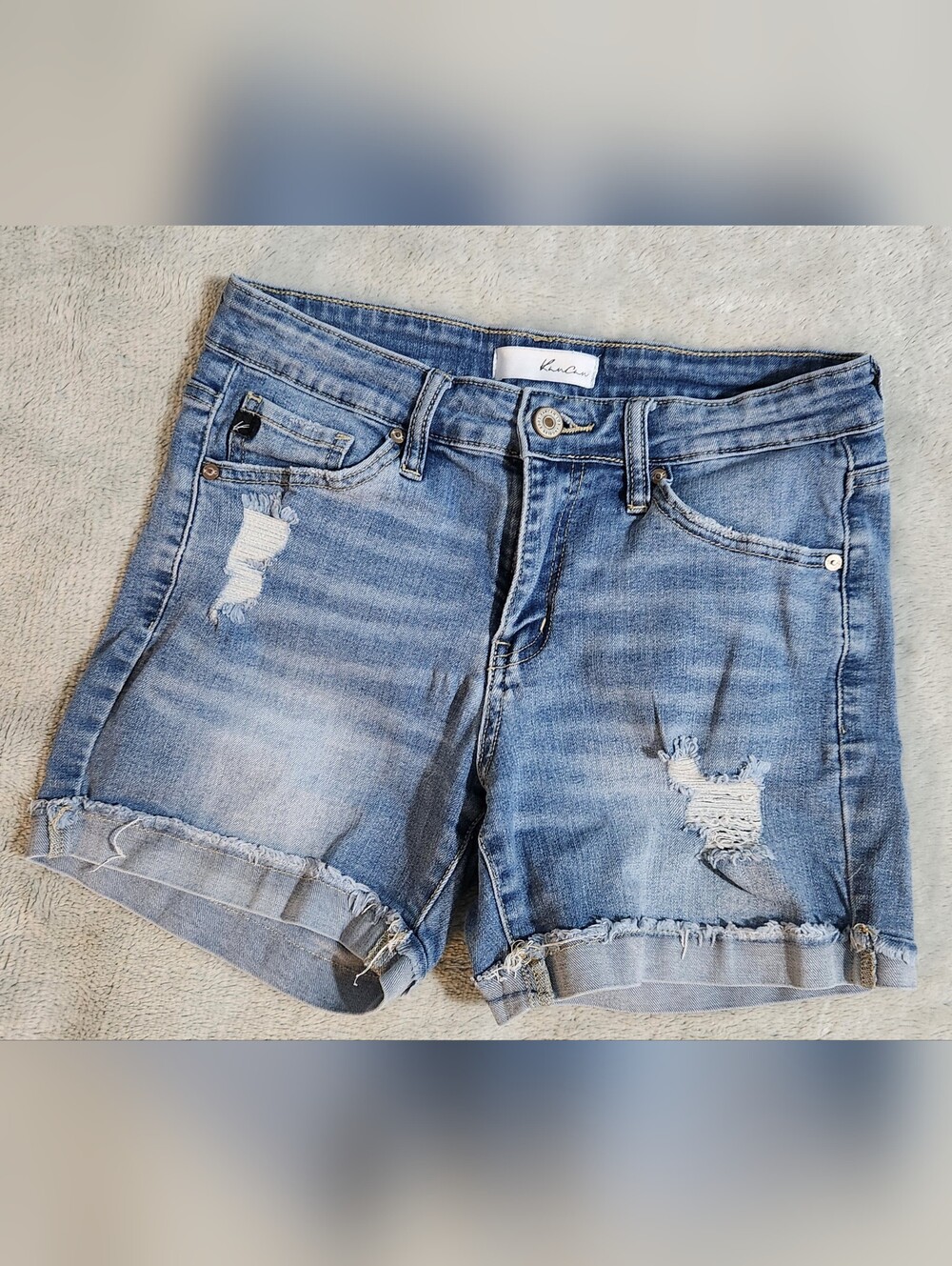 KanCan Light Blue Distressed Denim Jean Shorts